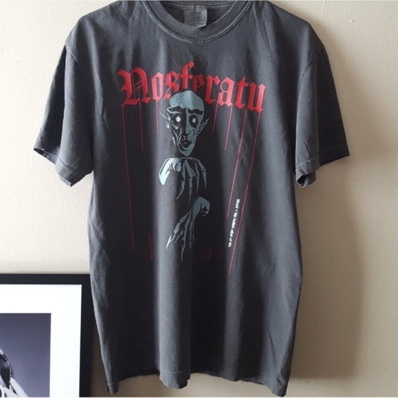 New Black Vintage Retro Horror Nosferatu Vampire Graphic Tee - Picture 8 of 9